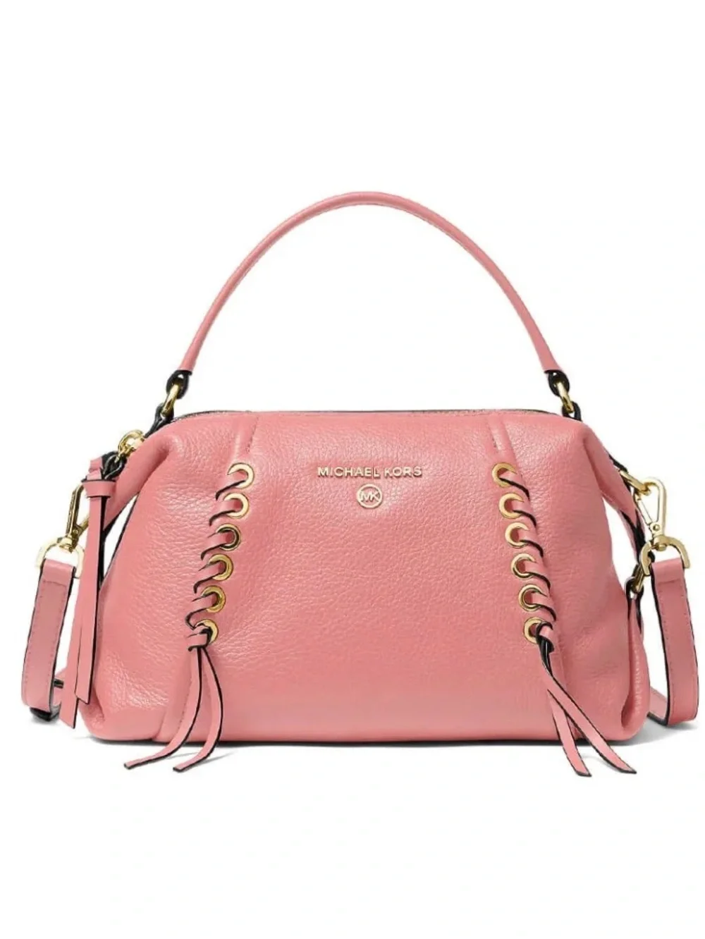 Michael Kors Sia Small‎ Double-Zip Crossbody Blush Pink Leather Bag